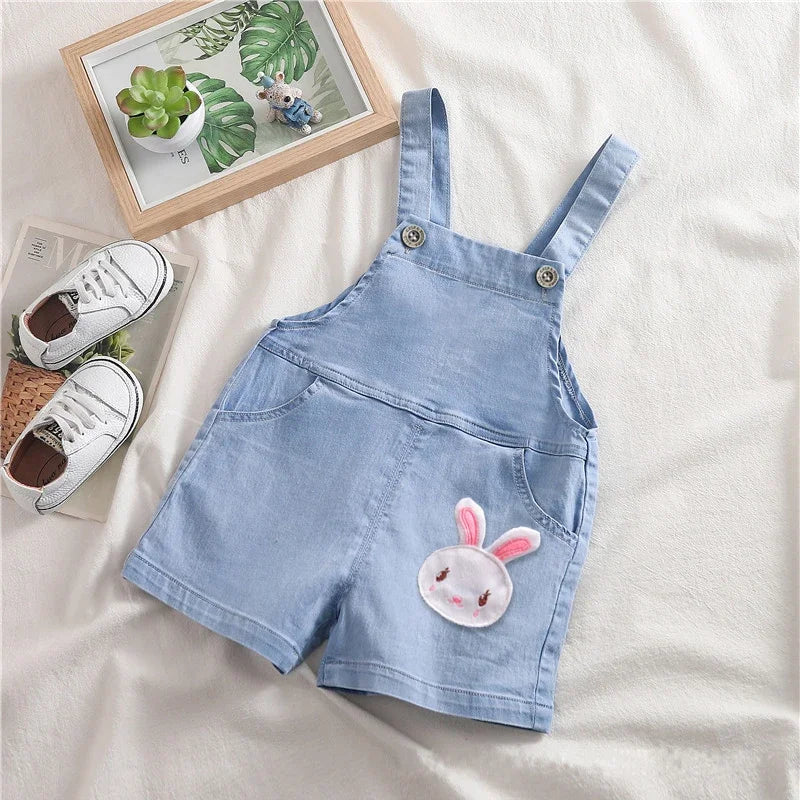 Animal Print Denim Overalls