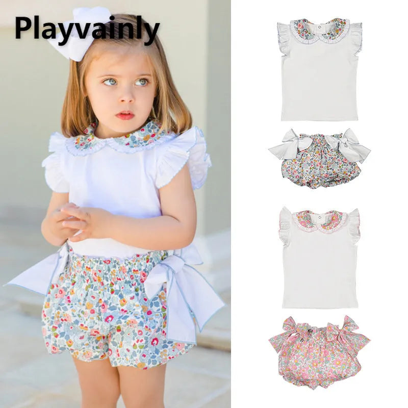 Girls Set, Top + Short bowknot