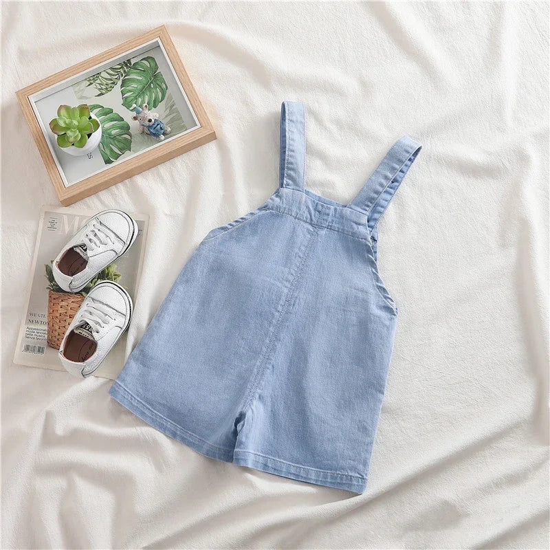 Animal Print Denim Overalls