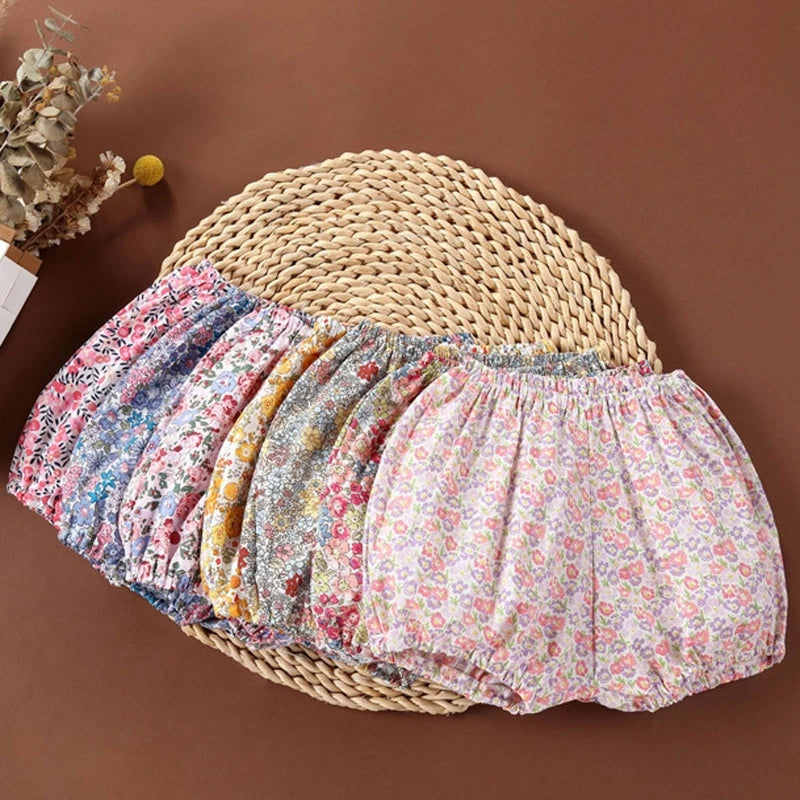 Girls' Shorts Cotton Linen Pants Diaper Covers Bloomers